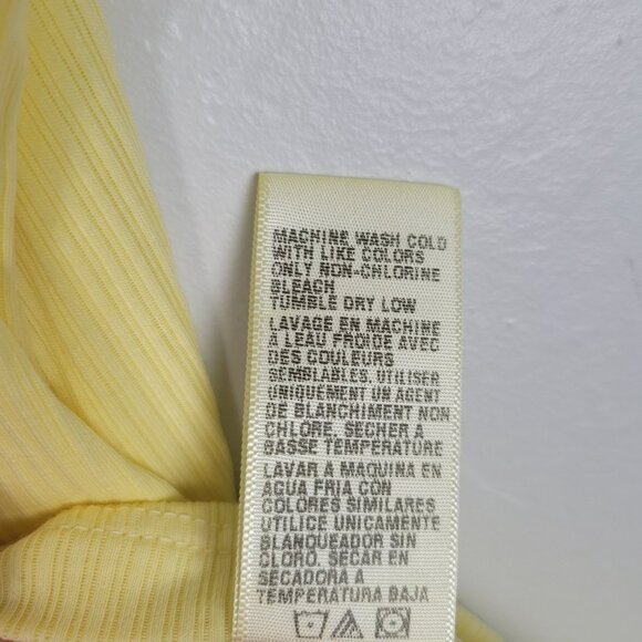 James Perse Size 4 Ribbed Tank Top Cami Cotton Lycra Yellow NWT - Picture 9 of 12